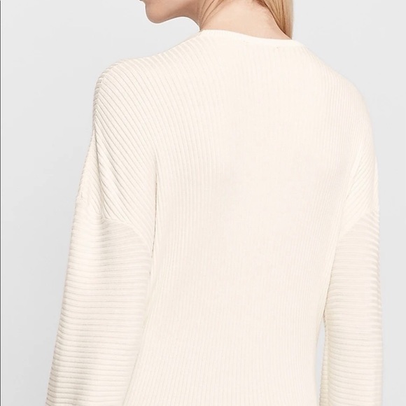 NEW ✨ Express Ribbed Wrap-Front Tie Top (Ivory) - Picture 5 of 7